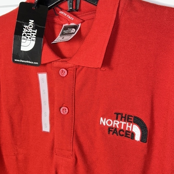 THE NORTH FACE RED SHORT SLEEVE POLO  SHIRT !WANDER POLO ,PTP 20” ,sz Sm men - Picture 5 of 9